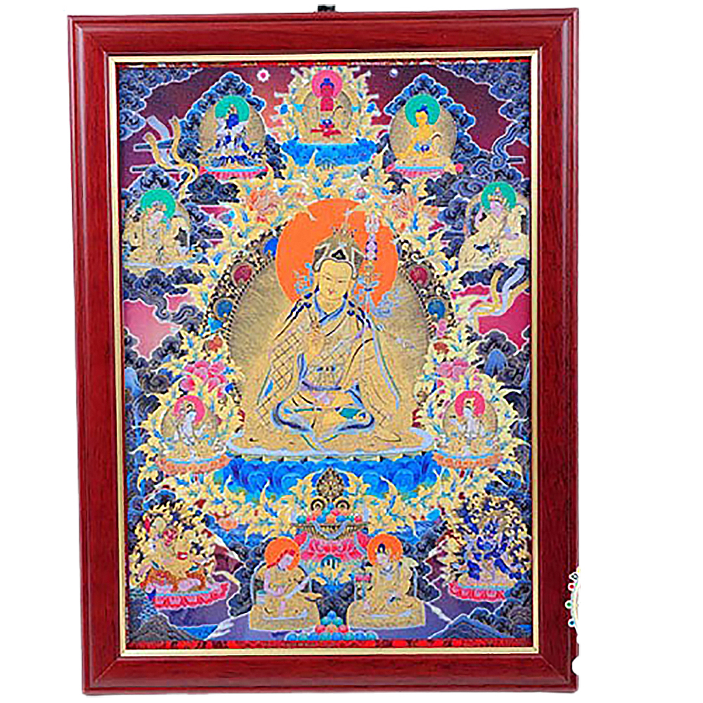 蓮花生大士木框掛圖33公分【十方】137796