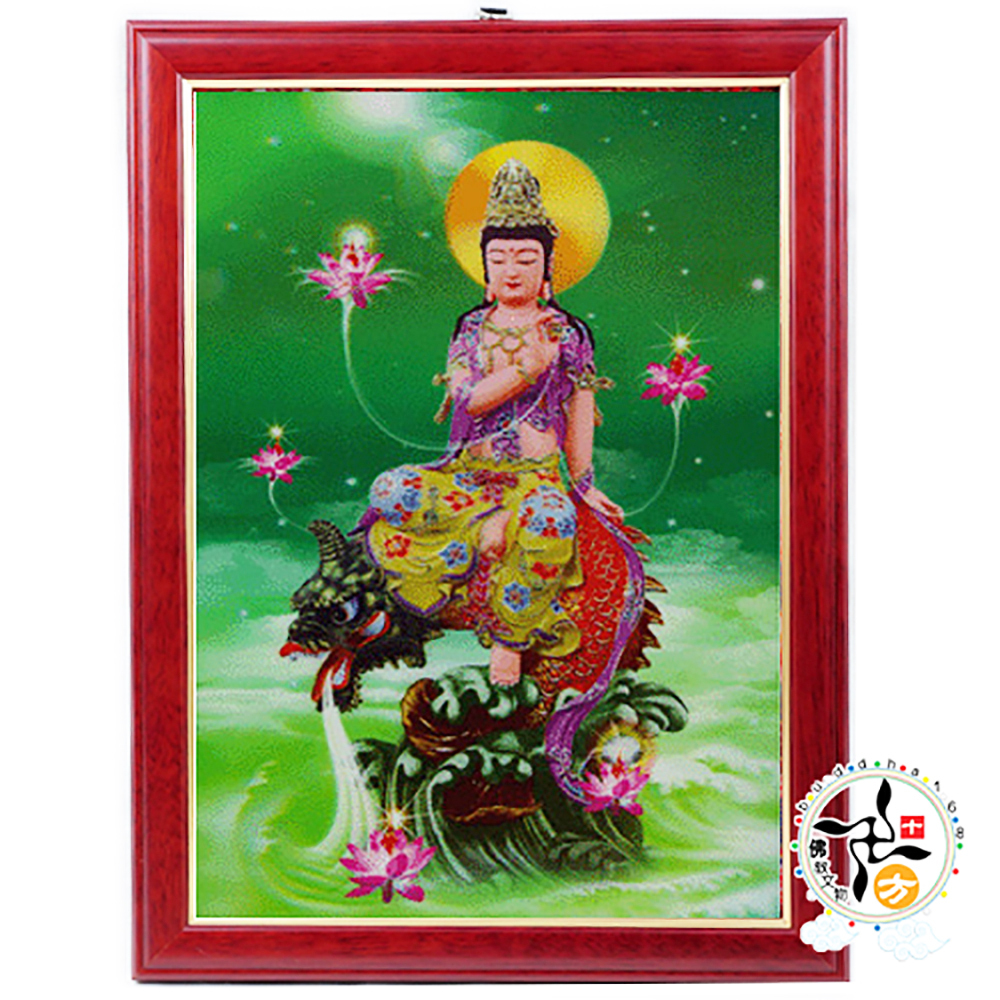 龍魚觀音木框掛圖 38*28 公分【十方】138421
