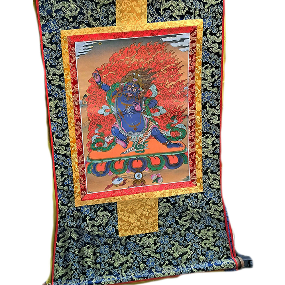 瑪哈嘎拉{緞布)唐卡88A【十方】144382