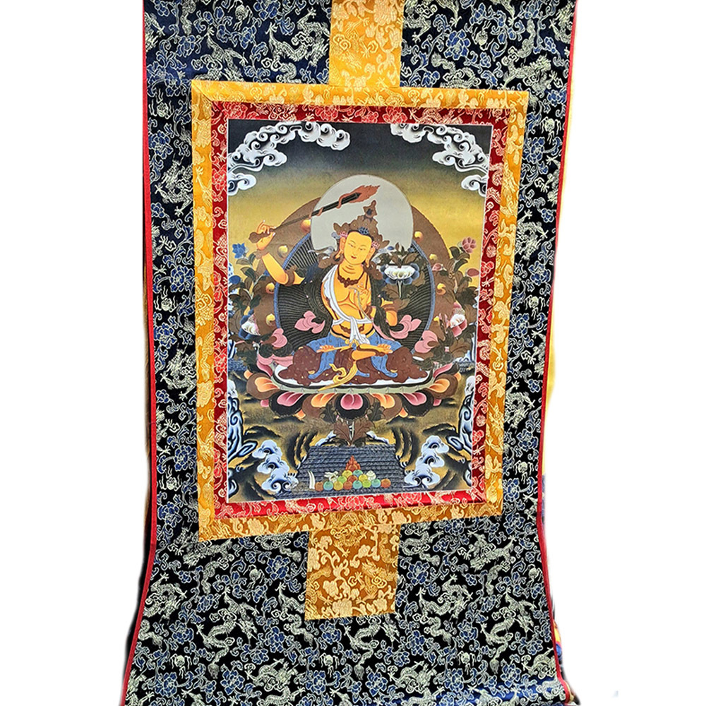 文殊師利菩薩{緞布)唐卡88A【十方】144381