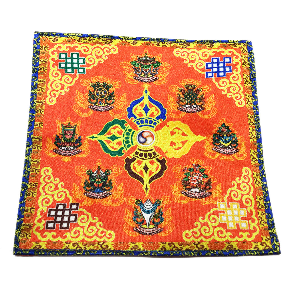 十字杵八吉祥紅色桌布19公分【十方】146503