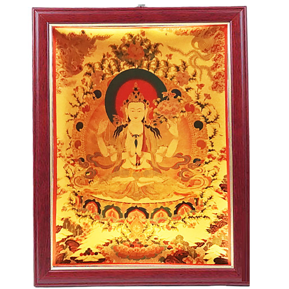 四臂觀音{金箔}唐卡A4相框【十方】150871