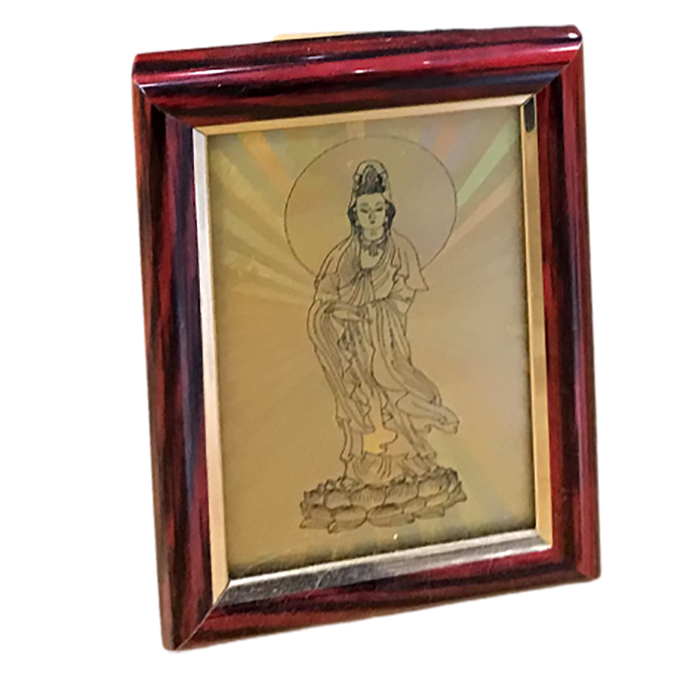 白衣觀音雷射金相框 12*8公分  【十方】114108
