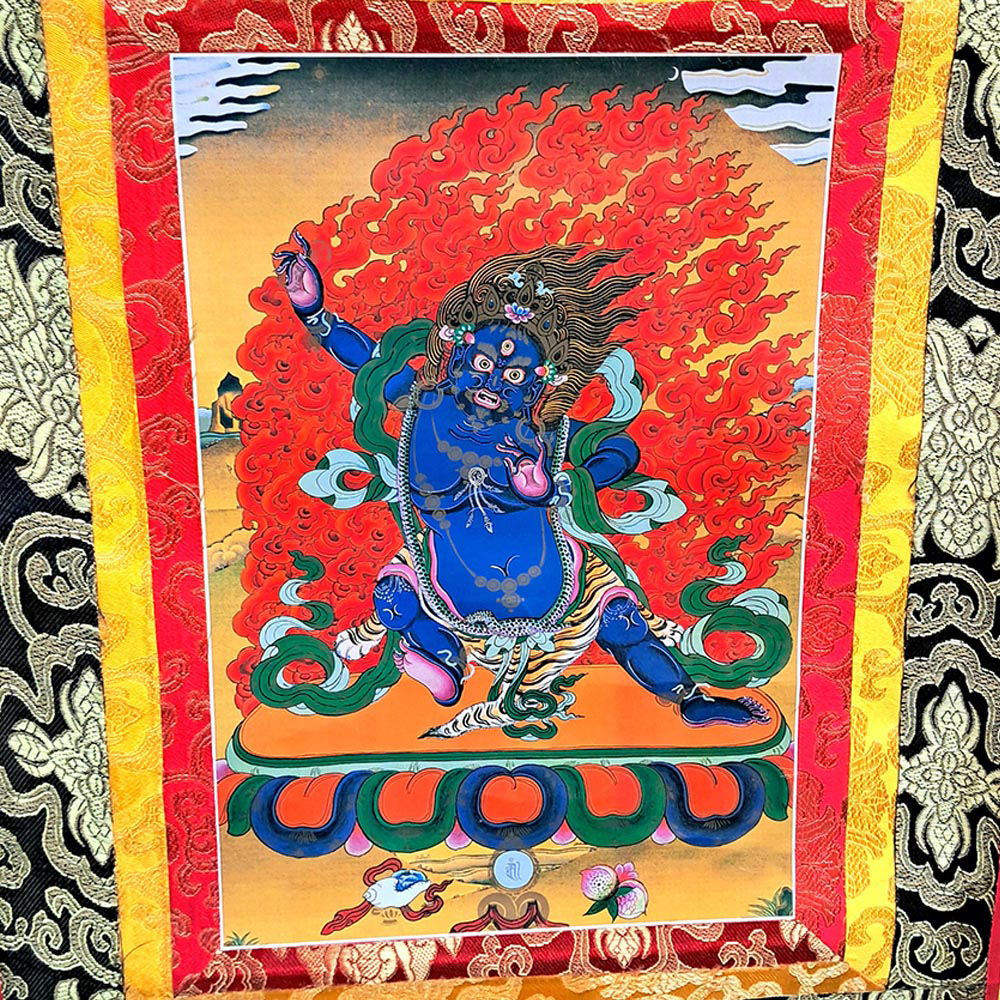 金剛手菩薩(緞布/描金)唐卡60A【十方】124061