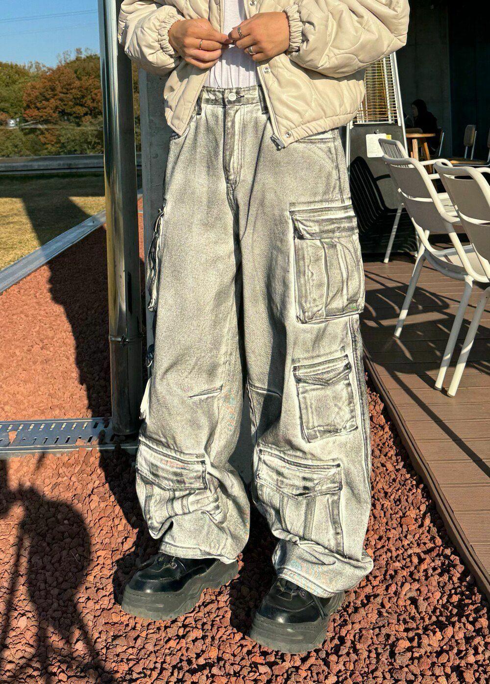 仿污工裝鬆身褲 PULSE-057P