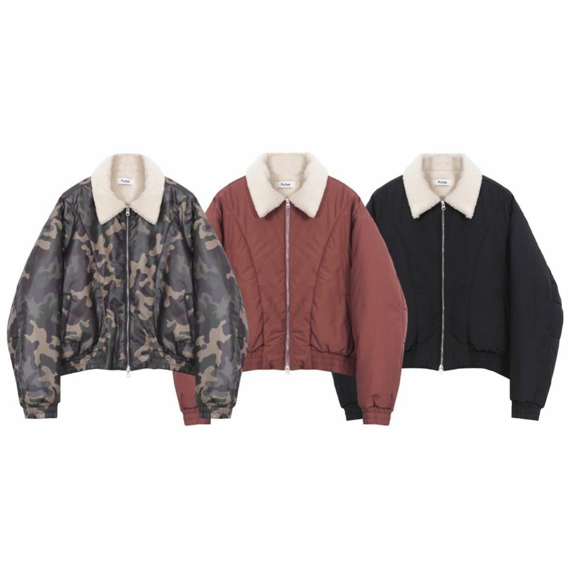 淨色毛毛領拉鍊外套(薄絨毛底) PULSE-060JK