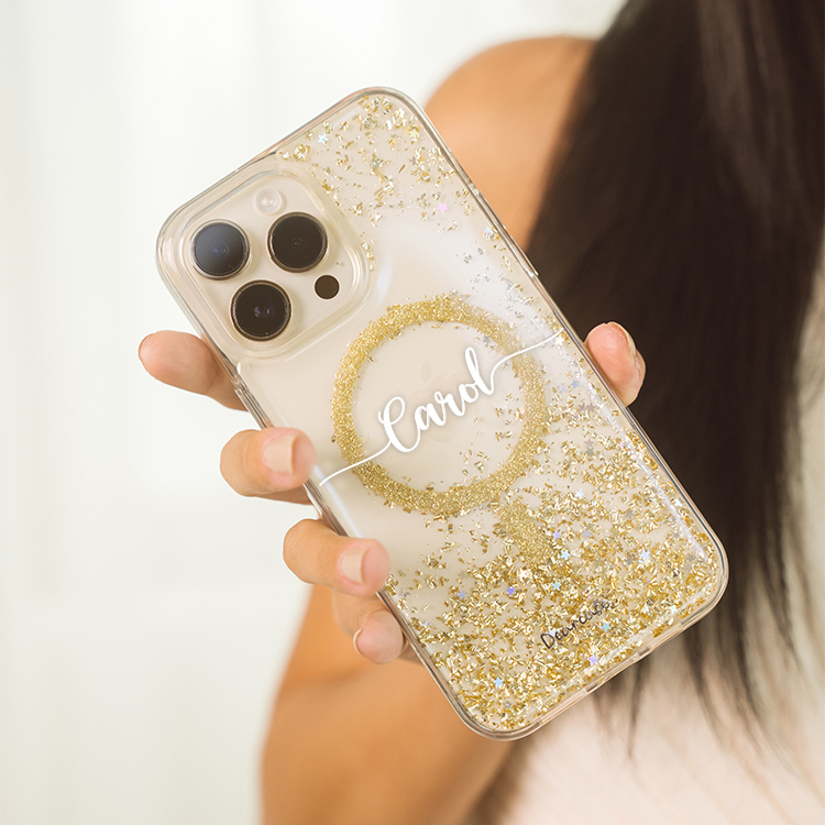 【特惠款】妳的姓名 iPhone 15 Pro - (Carol) 香檳金貝拉殼 (MagSafe)