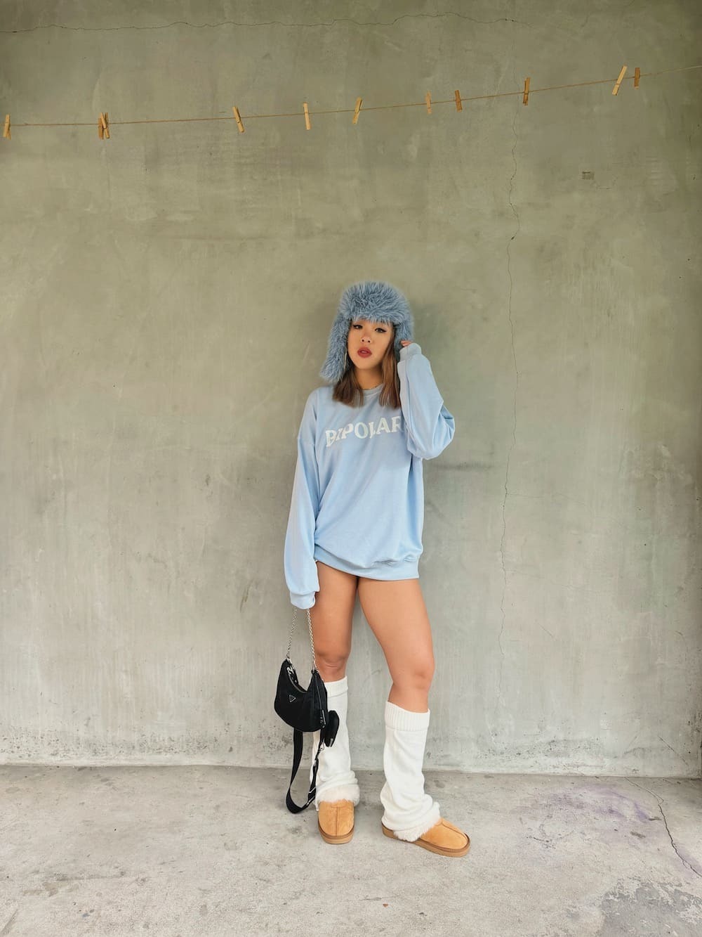 BABY BLUE美式大學T