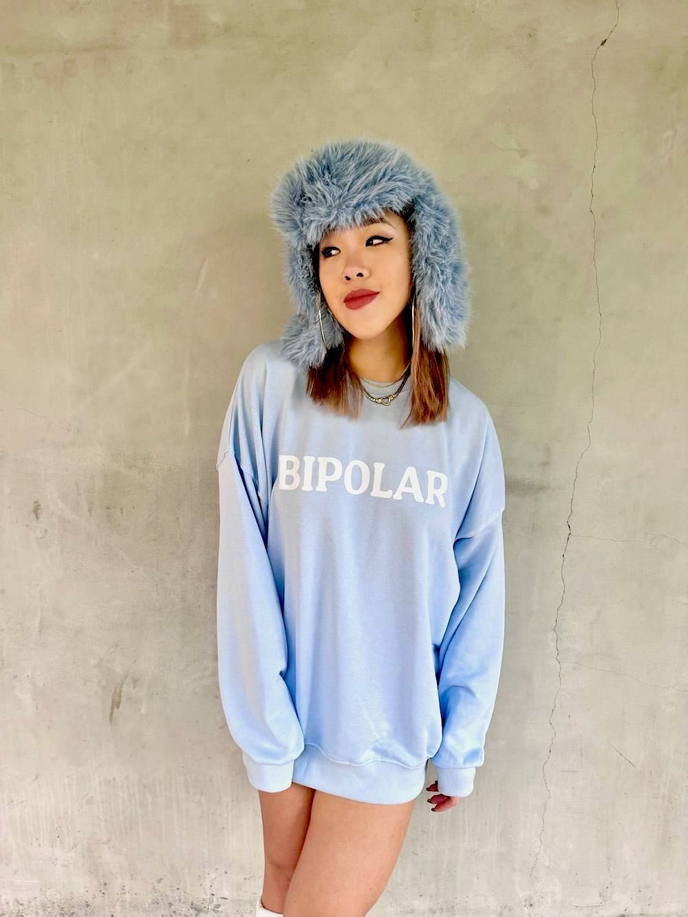 BABY BLUE美式大學T