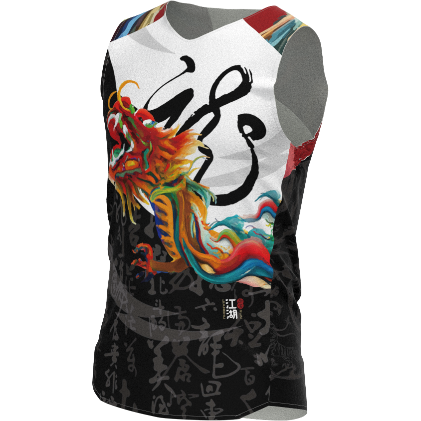 江湖跑堂《翔龍系列》時尚運動背心 | 黑龍