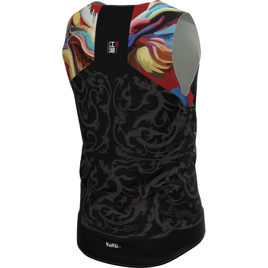 江湖跑堂《翔龍系列》時尚運動背心 | 黑龍