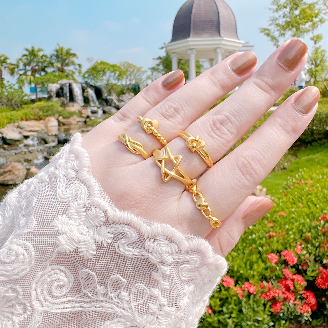 談鍊愛/無限輕舞/點點心意/結個伴/星空 黃金戒指