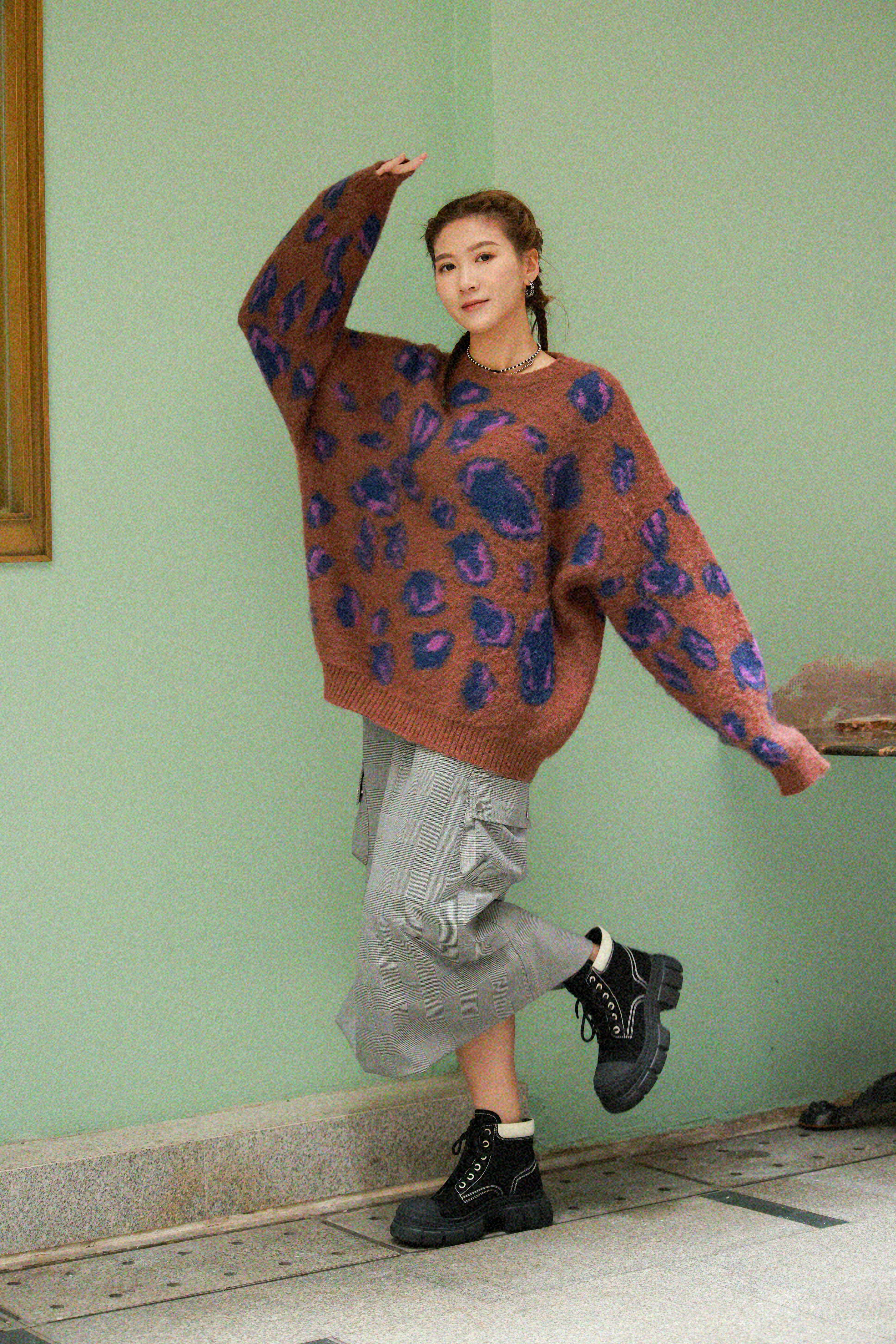 大豹紋morhair冷衫（現貨款式）