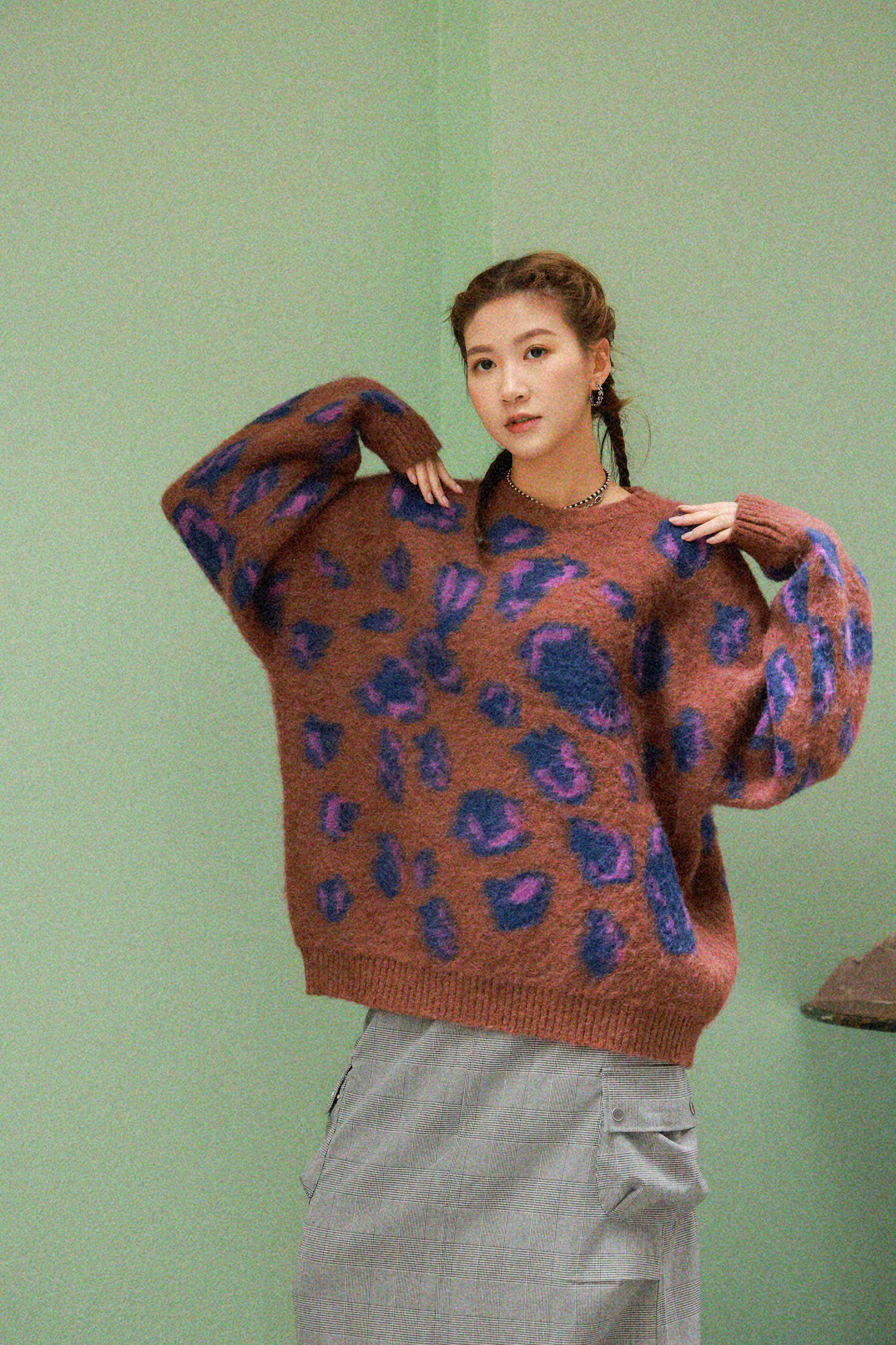 大豹紋morhair冷衫（現貨款式）