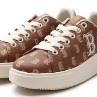 [S] MLB CHUNKY CLASSIC ALL OVER MONOGRAM BOSTON RED SOX SNEAKERS BROWN, 3ASXCCM3N-43BRD (SMLB318)