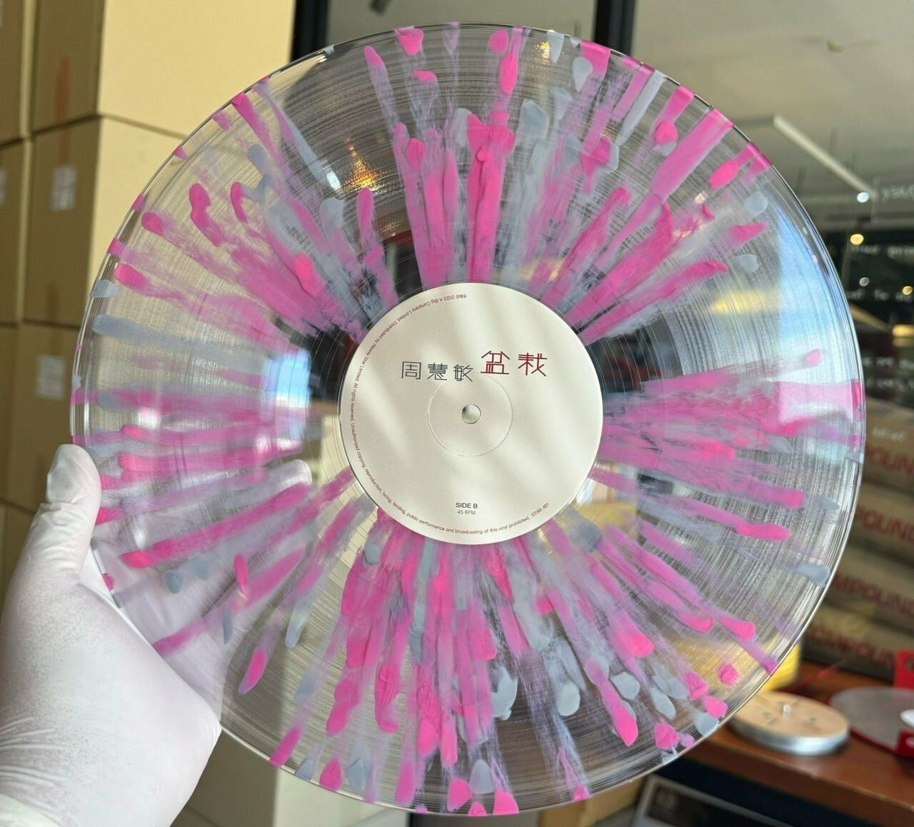 周慧敏 Vivian Chow - 盆栽 LP (透明粉紅銀色潑墨膠)