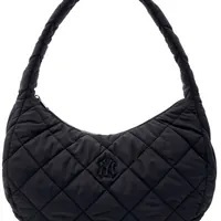[S] MLB QUILTED HOBO BAG LARGE NEW YORK YANKEES BLACK, 3ABQL0936-50BKS (SMLB321)