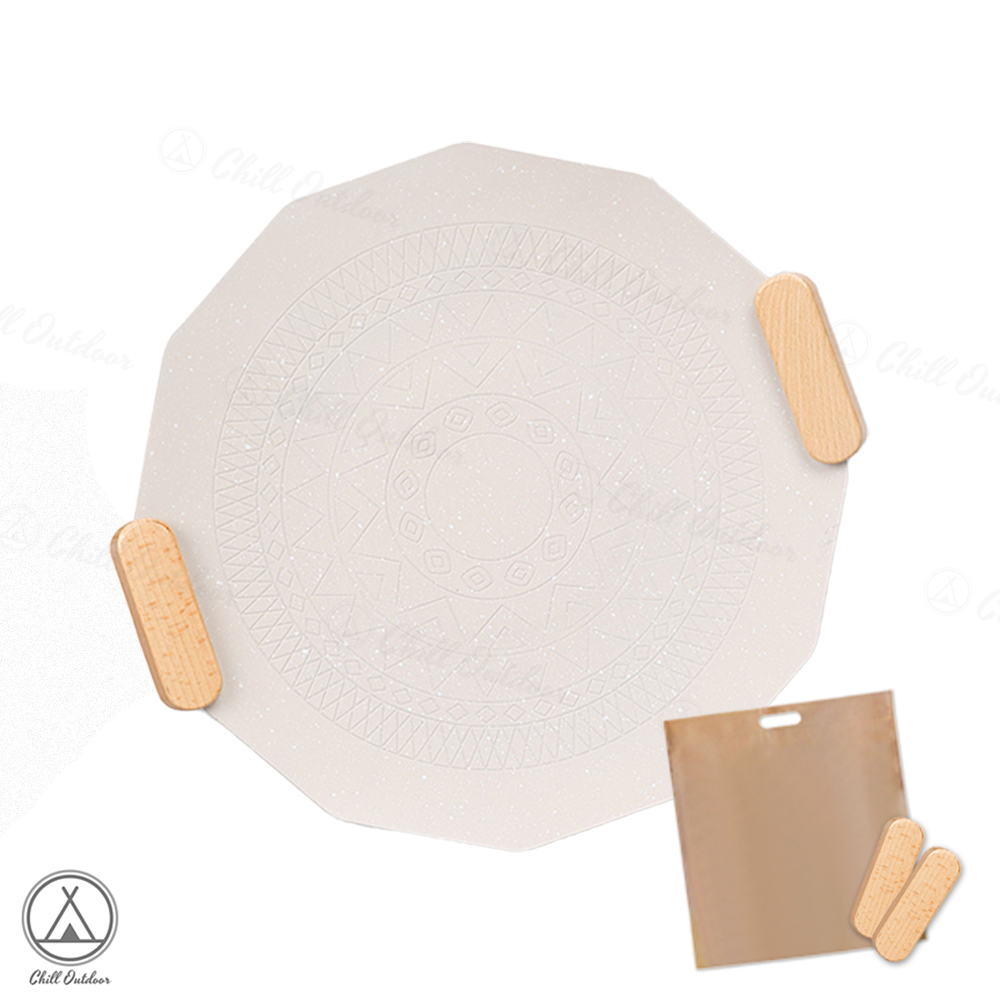 白色圖騰 麥飯石烤盤－(小款)