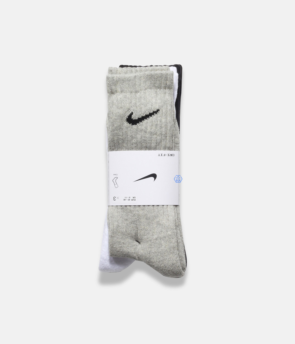 Nike Cushioned Crew Socks 三色高筒厚底運動襪一組(三雙入) (SX4508-965)