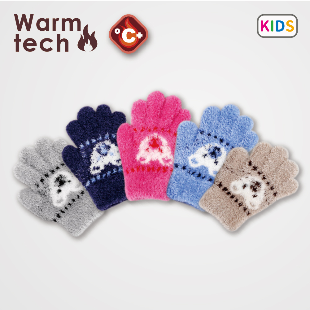【肌暖】經典兒童款｜森林小熊刺繡萊卡手套丨C7545