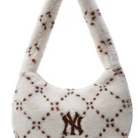 [S] MLB DIAMOND MONOGRAM FUR HOBO BAG NEW YORK YANKEES CREAM, 3ABQM0836-50CRD (SMLB330)