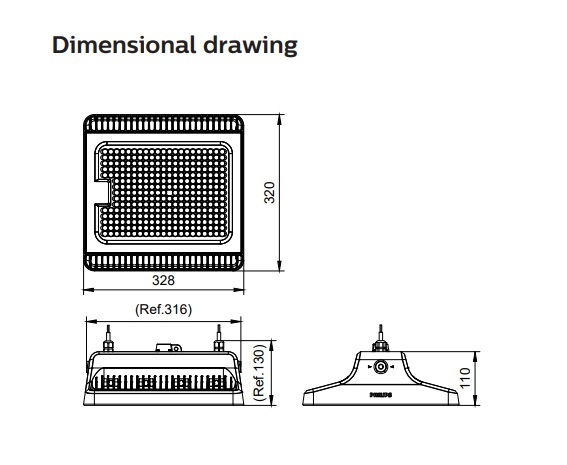 飛利浦 BY570P LED 250W 4000K 25000LM PSU WB GM WIDE BEAM LED 工礦燈 + BY570Z 安裝支架