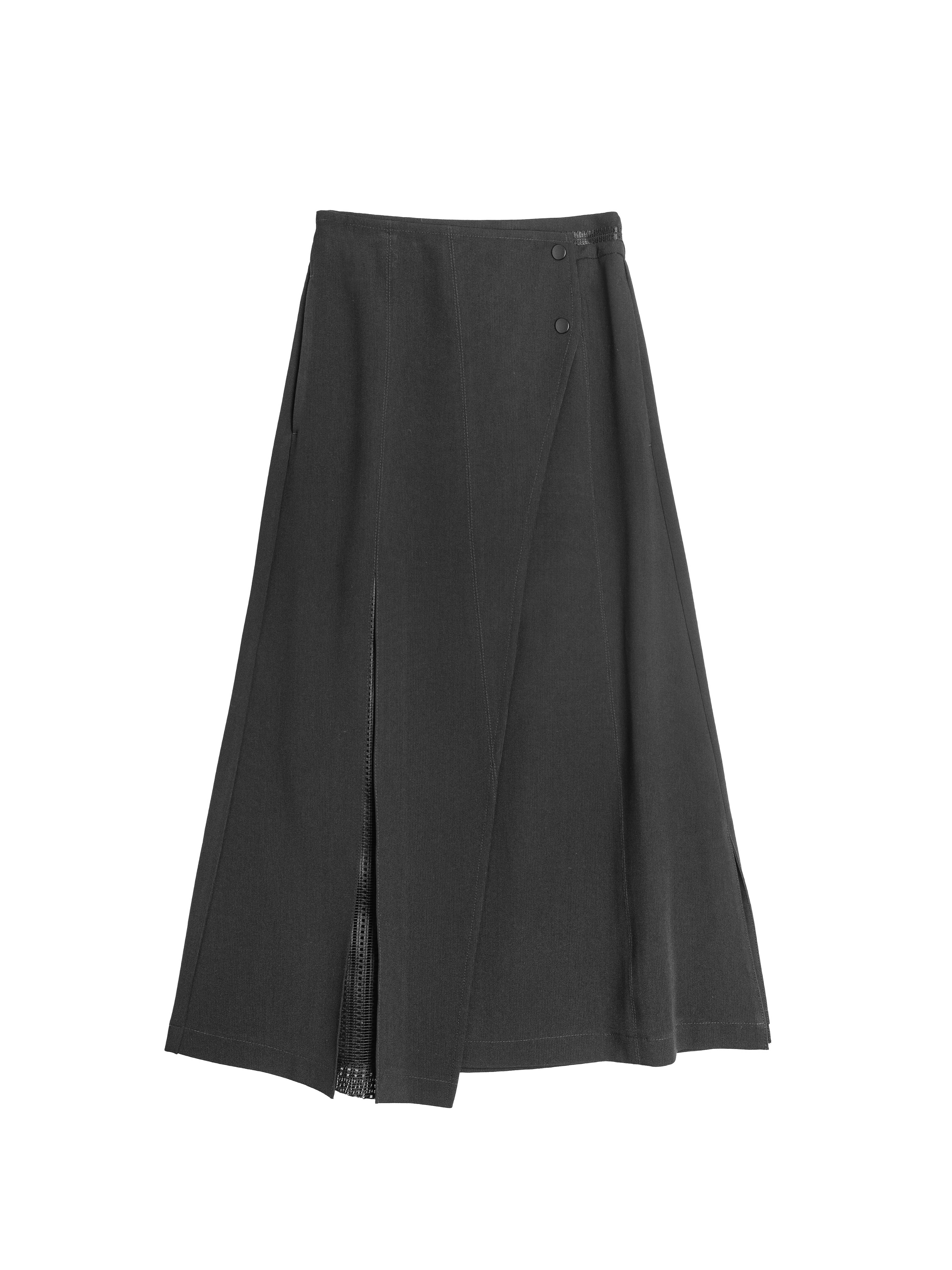 Mesh Inserted Detail Wrapped Skirt - K005Z