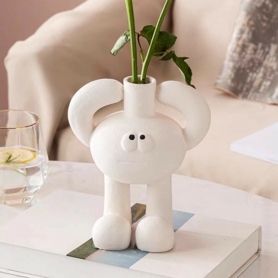 《3535》可愛舉手大腳陶瓷擺設花瓶