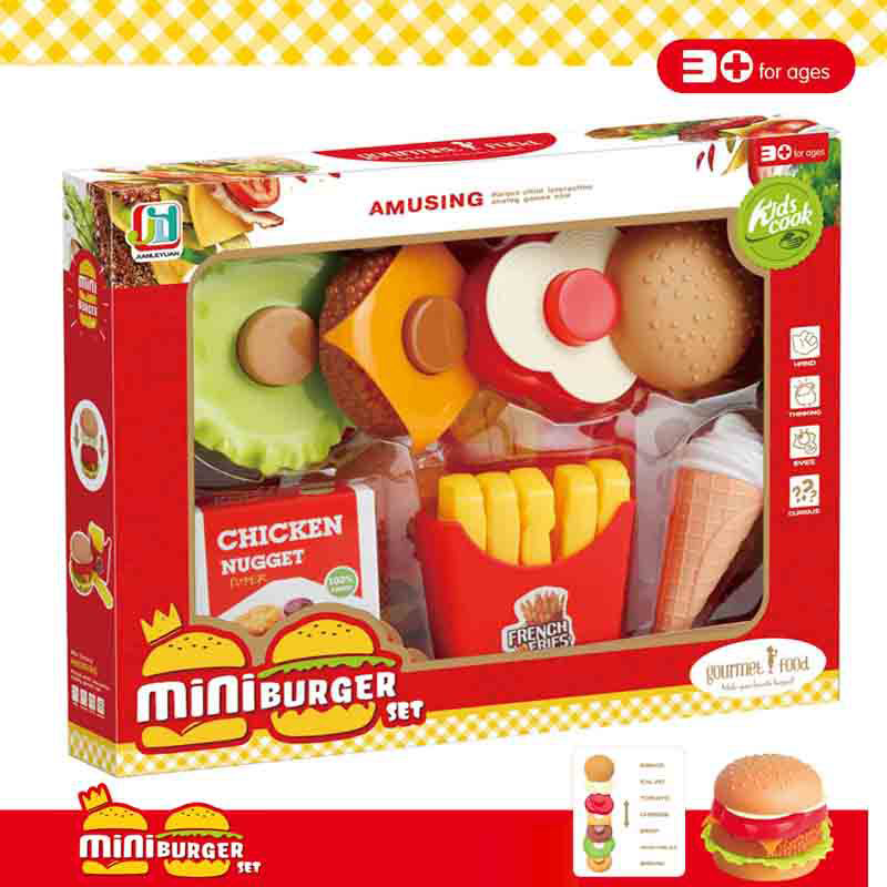 現貨區 盒裝玩具模擬過家家多配件漢堡玩具套裝 MK6892