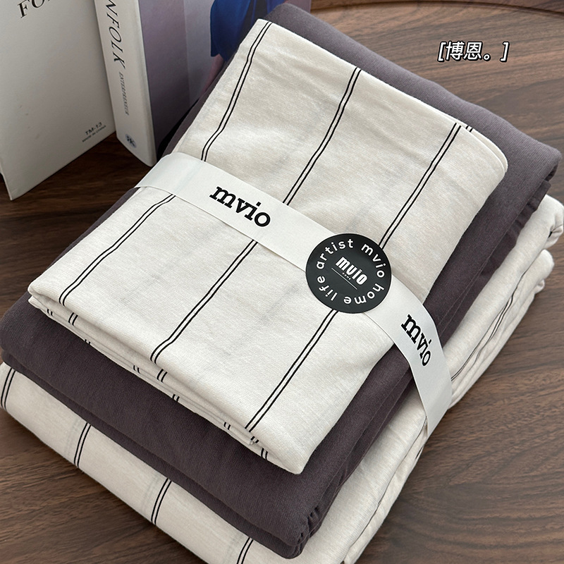 《3538》簡約清新全棉被套床單四件套