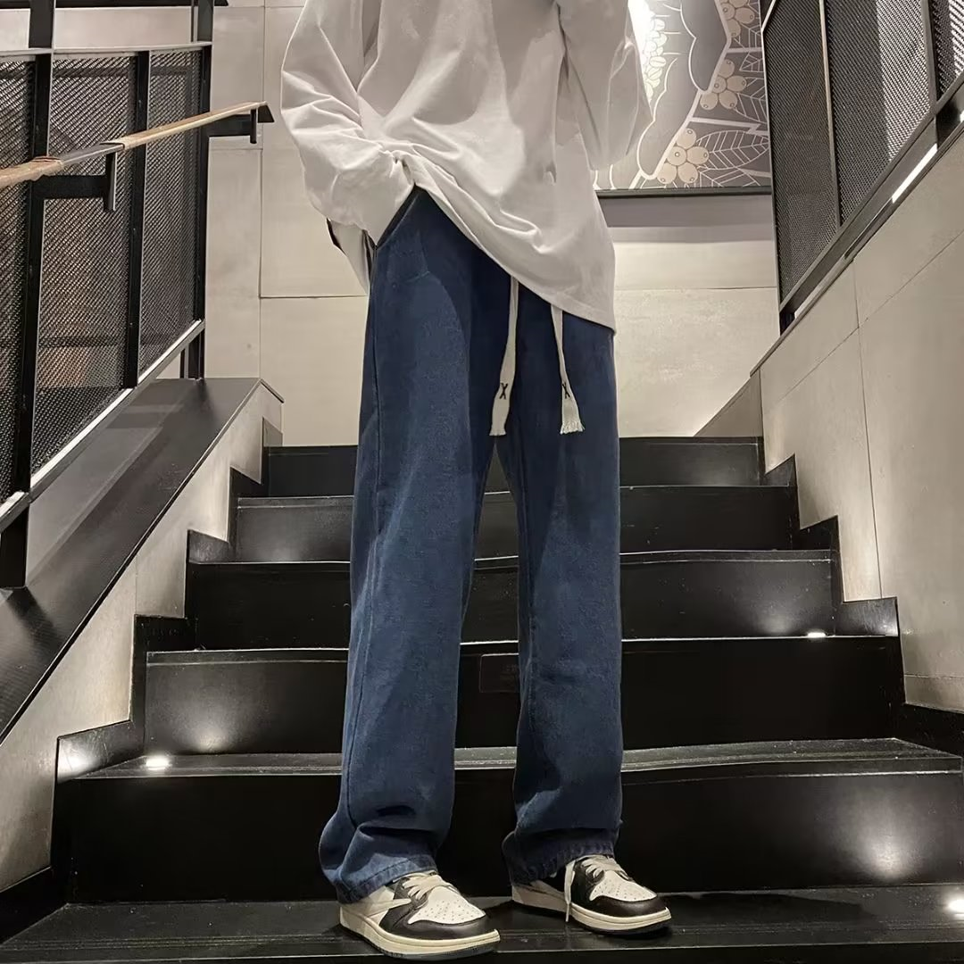 街頭感寬鬆牛仔褲