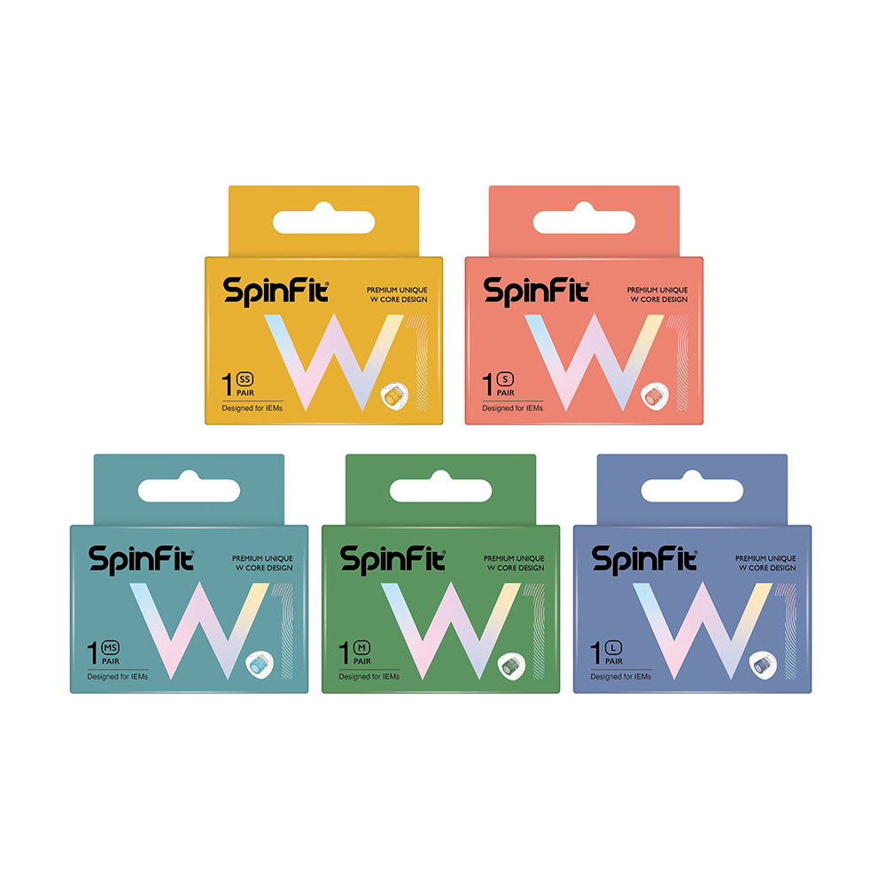 SpinFit W1【單對入】真無線 耳塞 雙層芯 W形設計 矽膠耳塞 SS/S/MS/M/L 五種尺寸