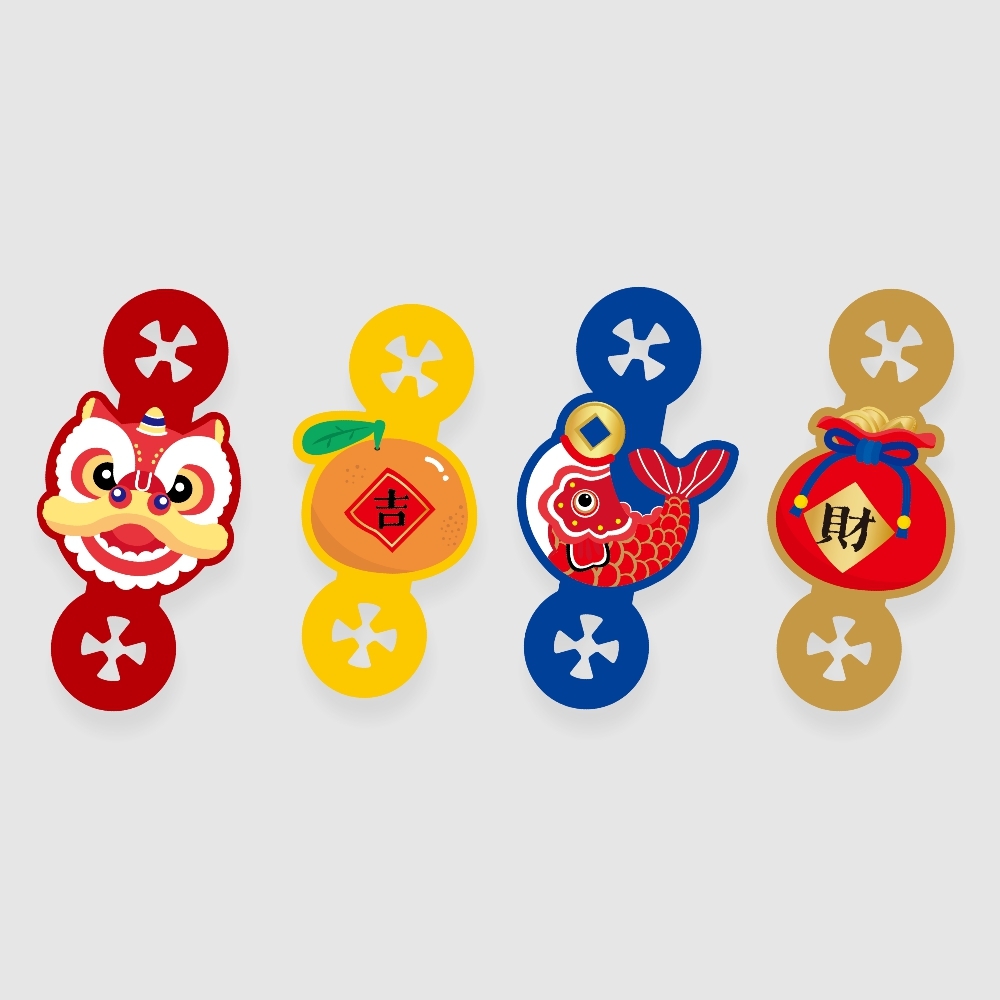 新春造型紙吸管套