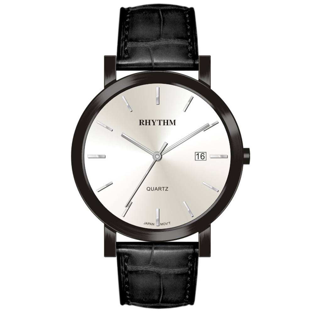 【Rhythm 麗聲】簡約三針皮革手錶帶日期-G1115L 小錶徑女款-