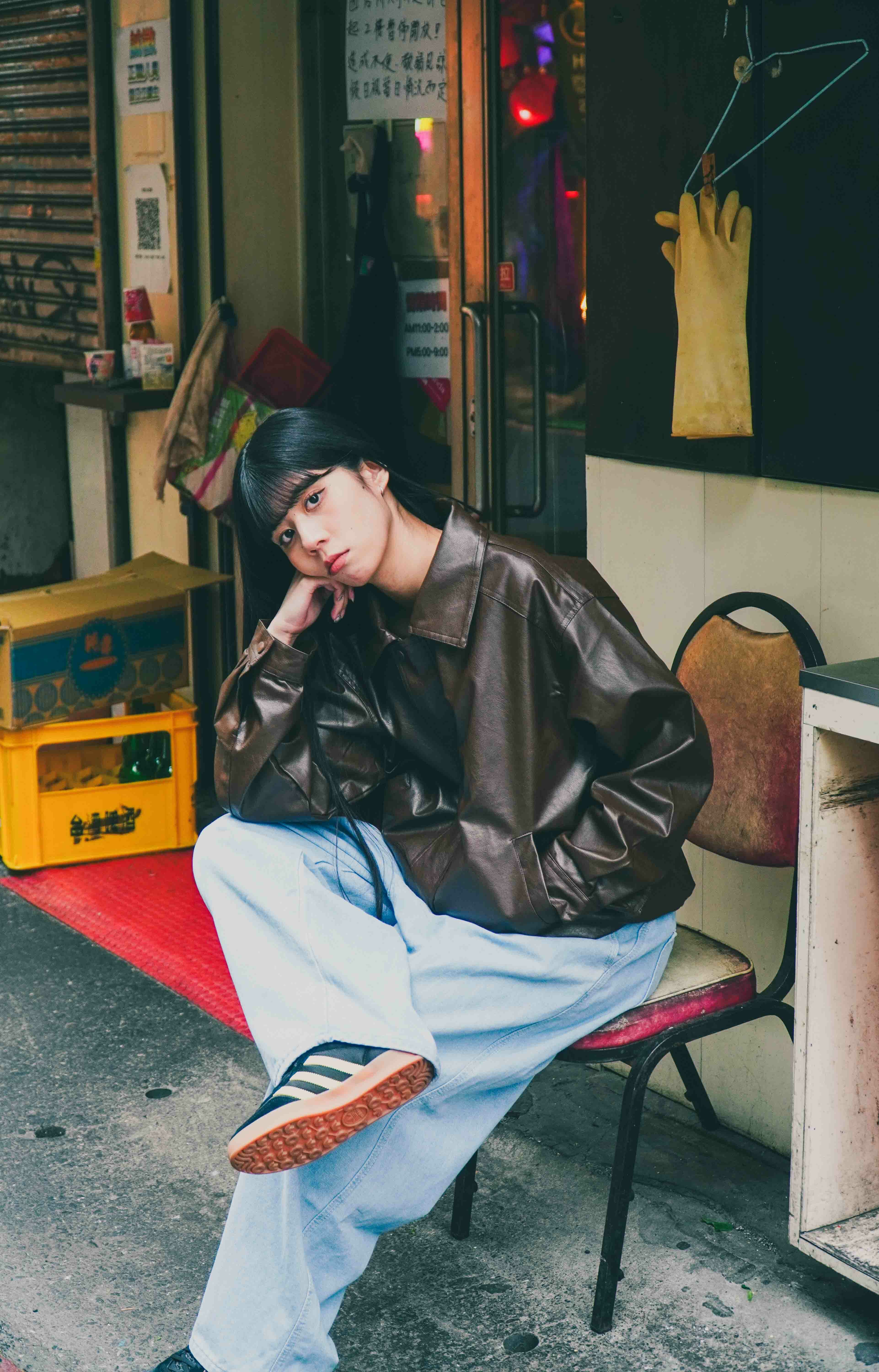 『Always_Good』復古 翻領 皮衣外套