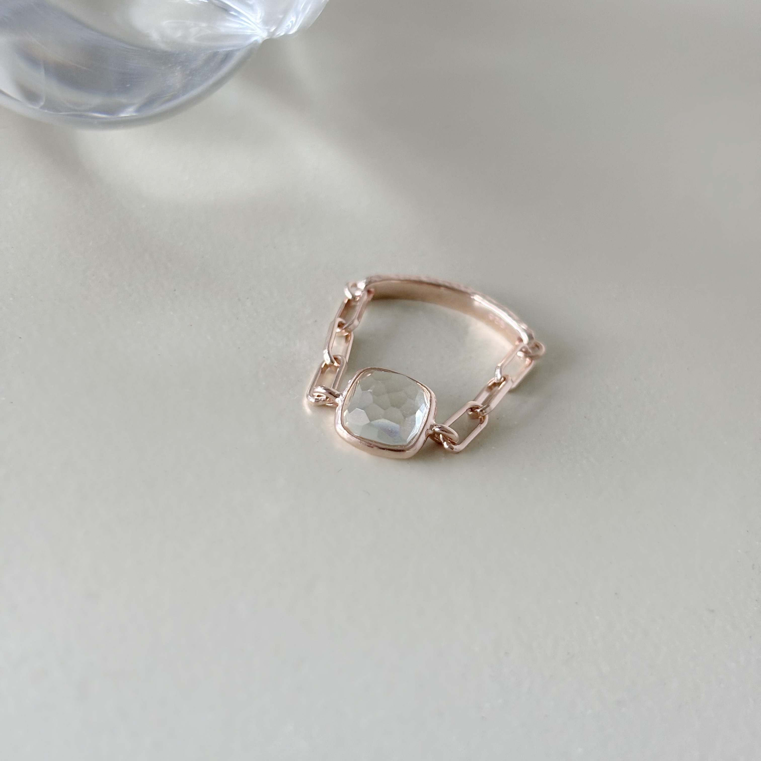 cushion綠色紫水晶longbox半硬式鍊戒