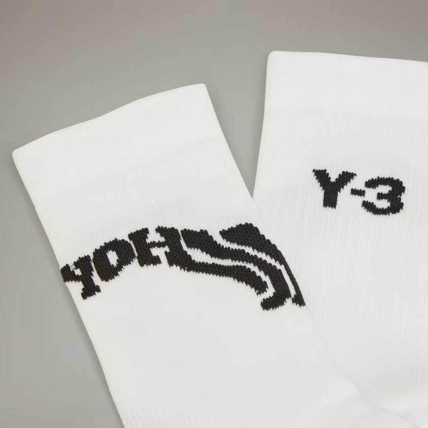 【 Y-3 CREW SOCKS 長襪 - 白 】