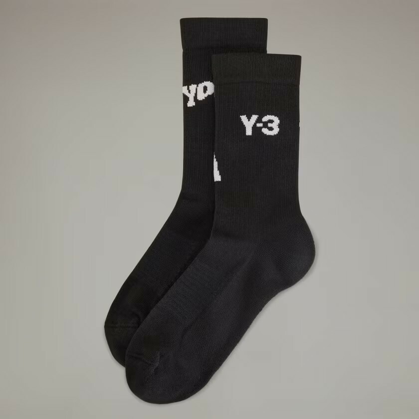 【 Y-3 CREW SOCKS 長襪 - 黑 】