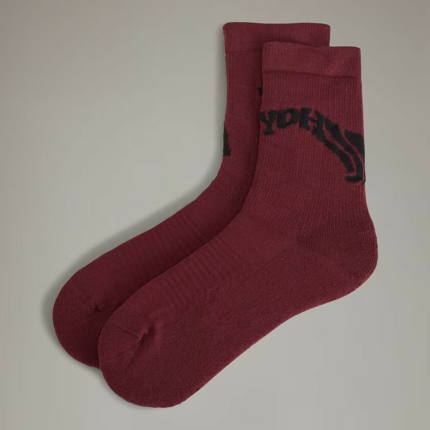 【 Y-3 CREW SOCKS 長襪 - 暗酒紅 】