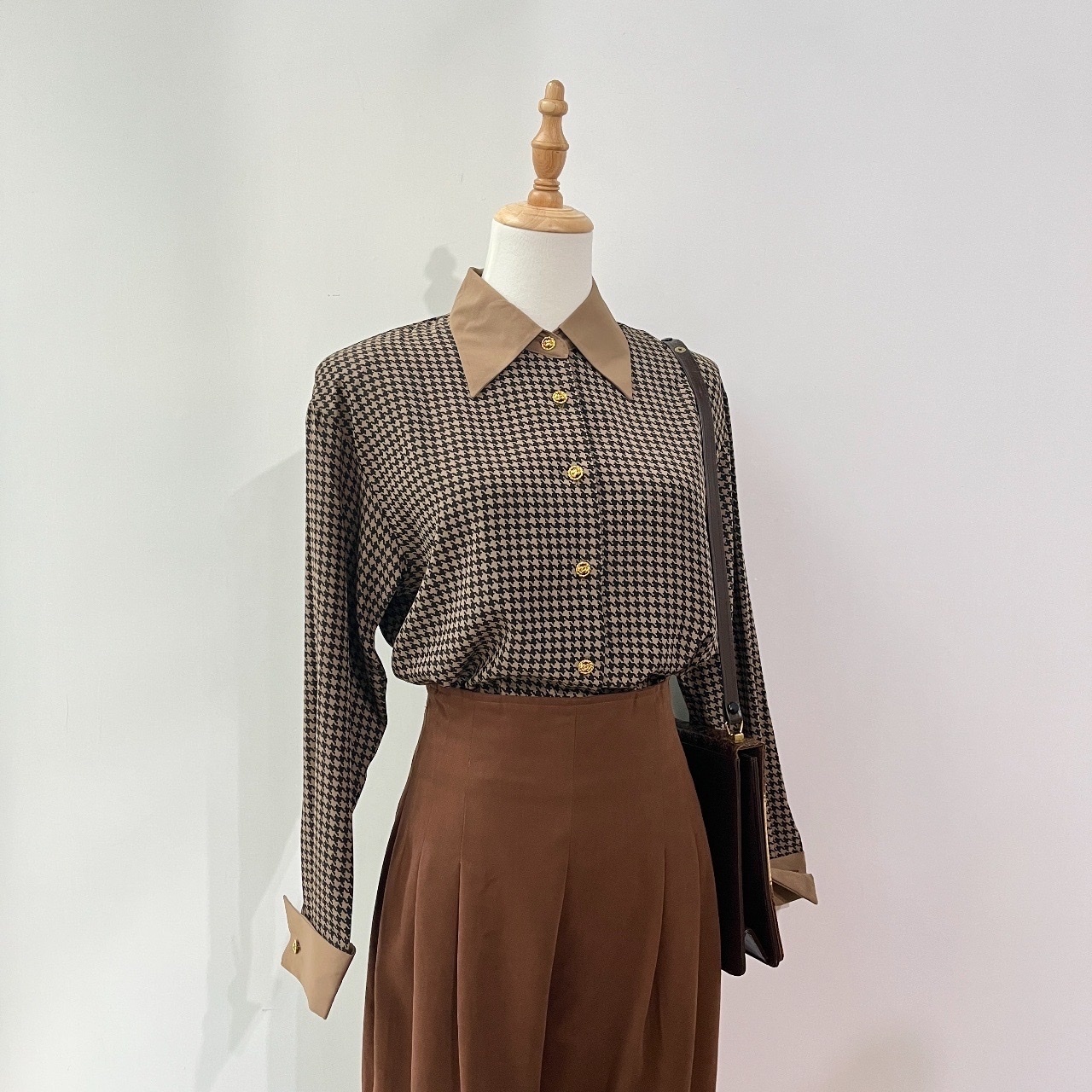 日本製啡色千鳥格上衣
