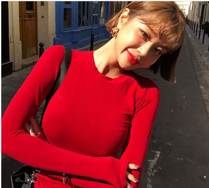 韓國東大門 百搭性感彈性棉上衣(多色)