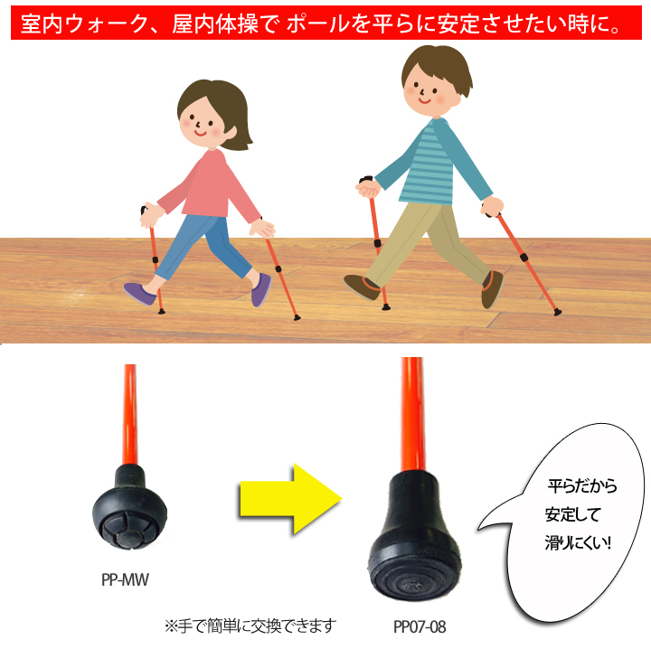 SINANO健走杖平頭腳墊套8mm