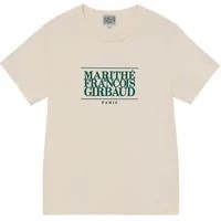 [S] MARITHE WOMEN CLASSIC LOGO TEE,LIGHT BEIGE, OMG22STS104LBG (SMR22)