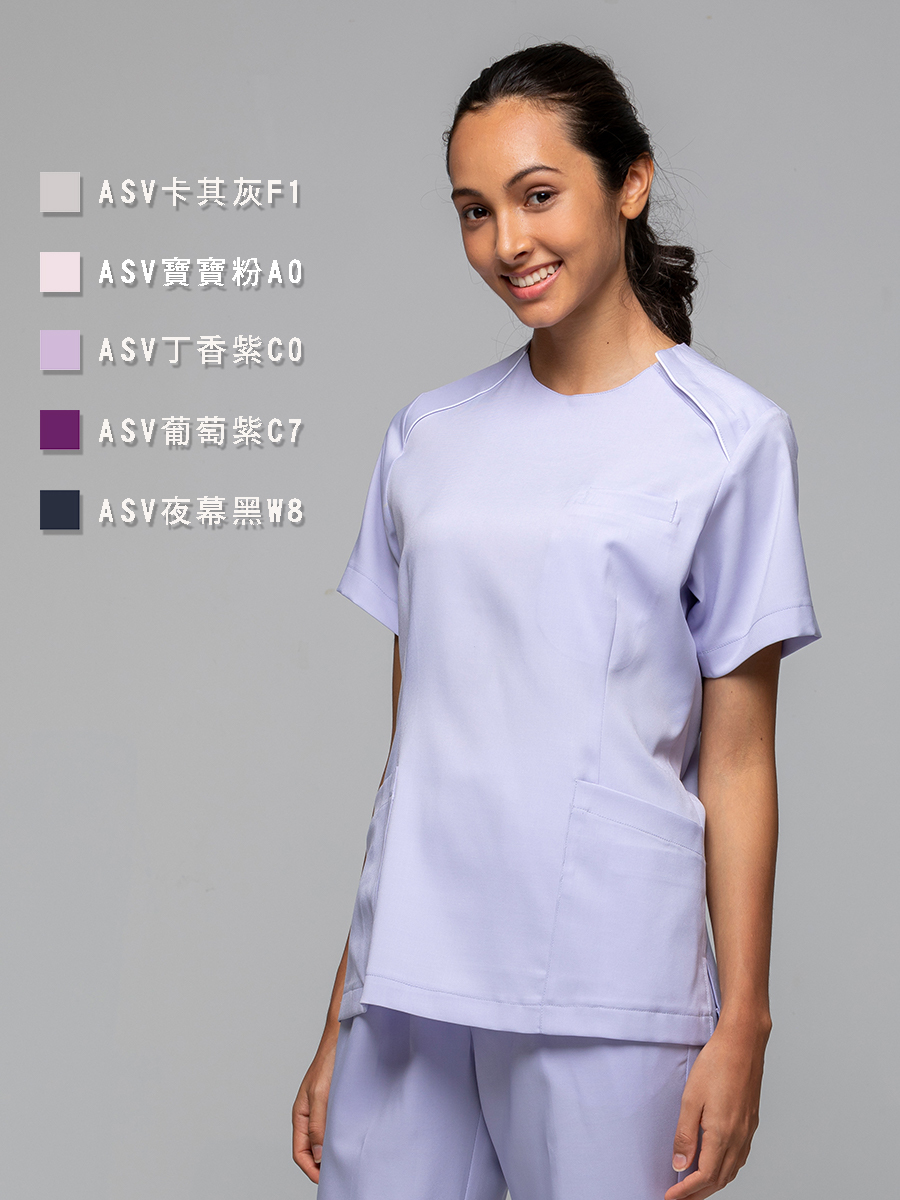 【 整套販售 】AS716-C0 女刷手服套裝-ASV薄彈布-丁香紫