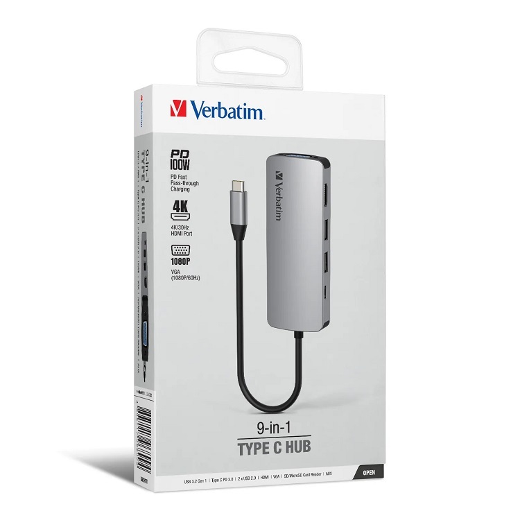 Verbatim 9 合 1 Type-C 擴展器