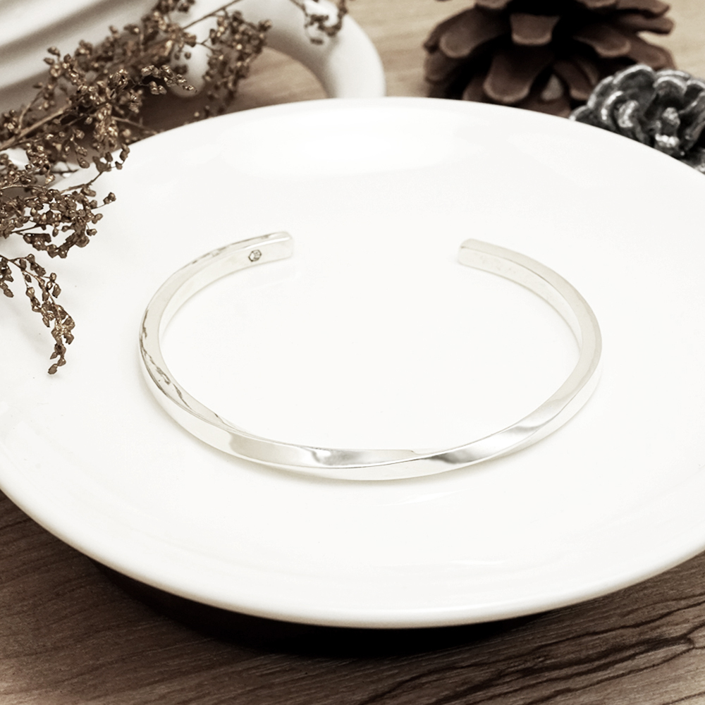 幾何方扭 質感手環（寬）925純銀手環