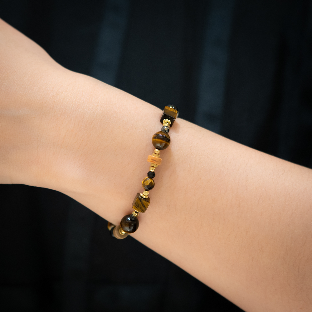 萃取生活｜黃虎眼畢加索石手鍊 C1575