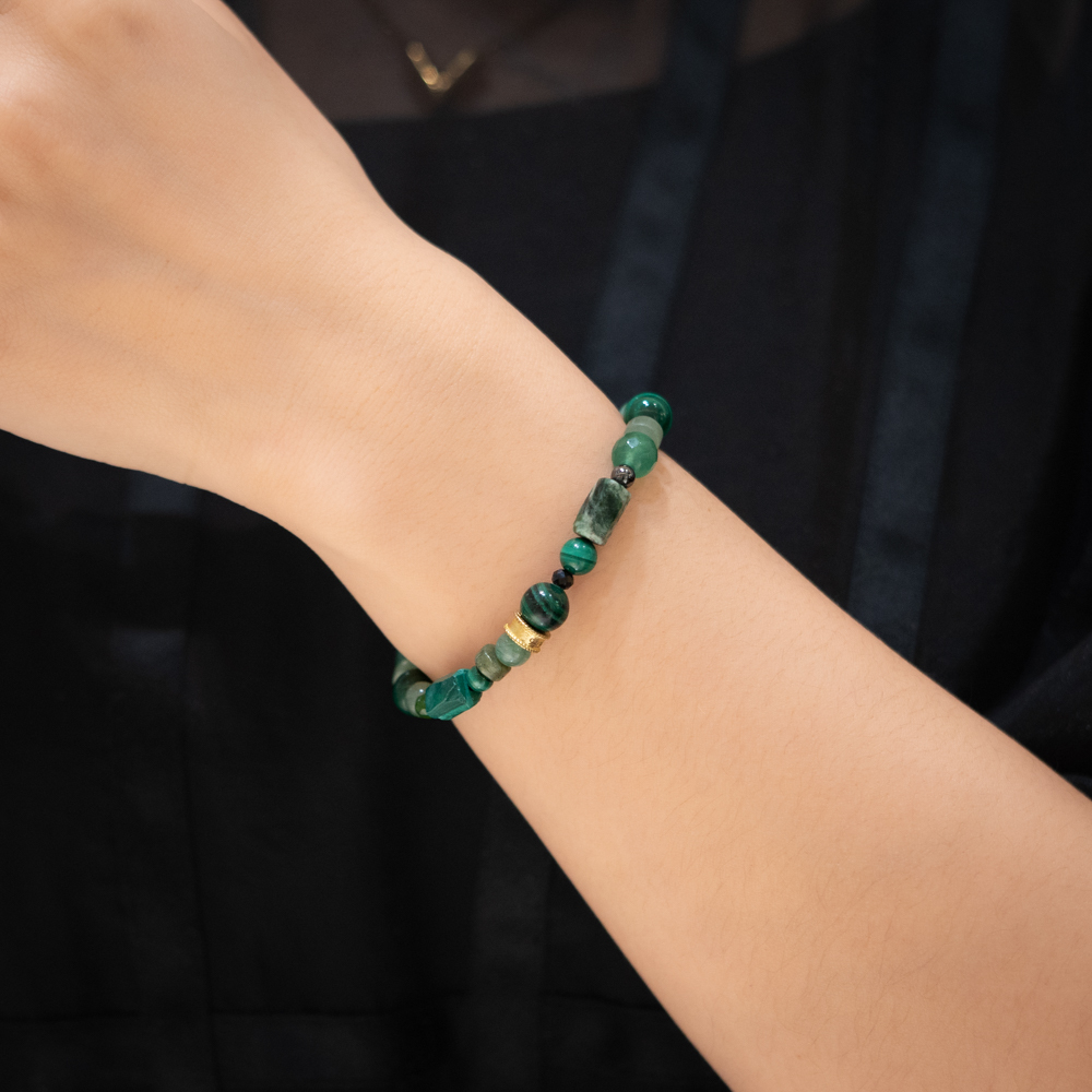 奔向世界｜孔雀石綠雲母手鍊 C1580