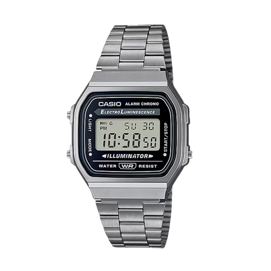 Casio A168WGG-1A 青銅灰 方形復古跳字錶