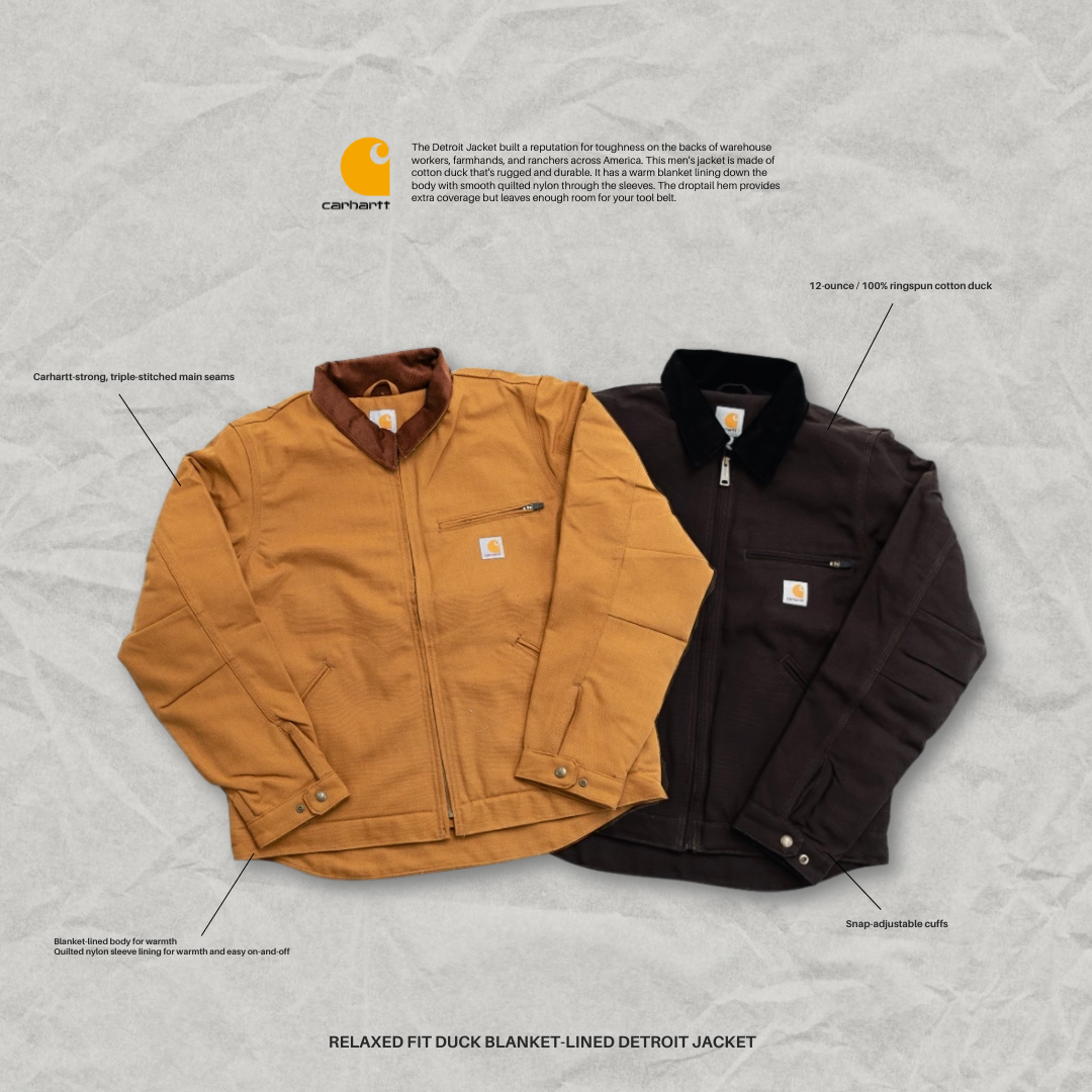 Carhartt Relaxed Fit Duck Blanket-Lined Detroit Jacket